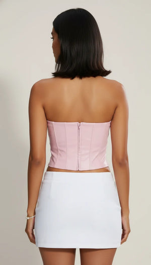 Corset Cuir Rose
