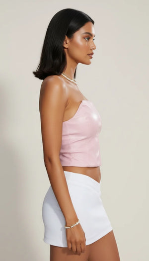 Corset Cuir Rose