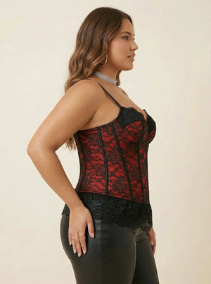 Corset Débardeur Dentelle - Vue profil (plus-size)