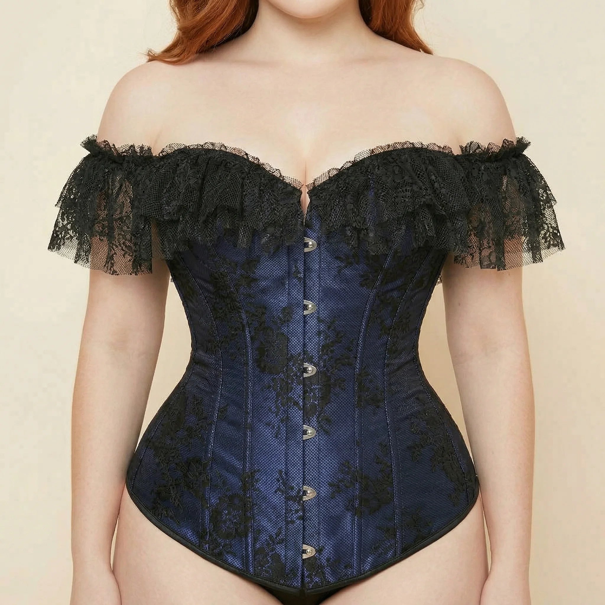Corset Dentelle Fleur - Vue face (curvy)