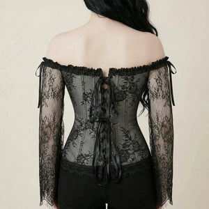 Corset Manche Dentelle - Vue dos (moyenne)