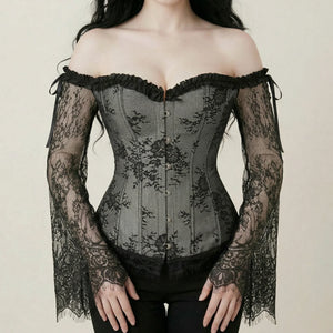 Corset Manche Dentelle - Vue face (moyenne)