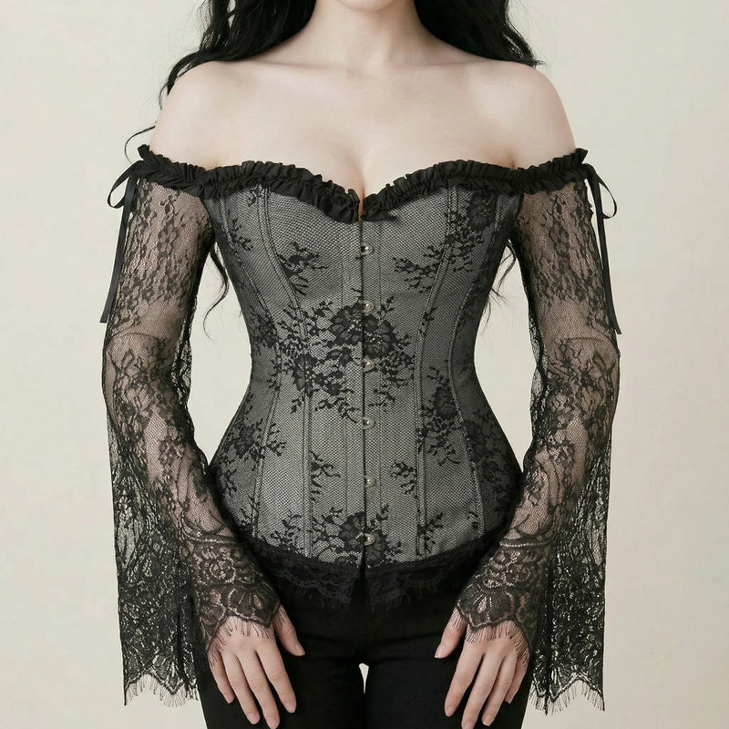 Corset Manche Dentelle - Vue face (moyenne)