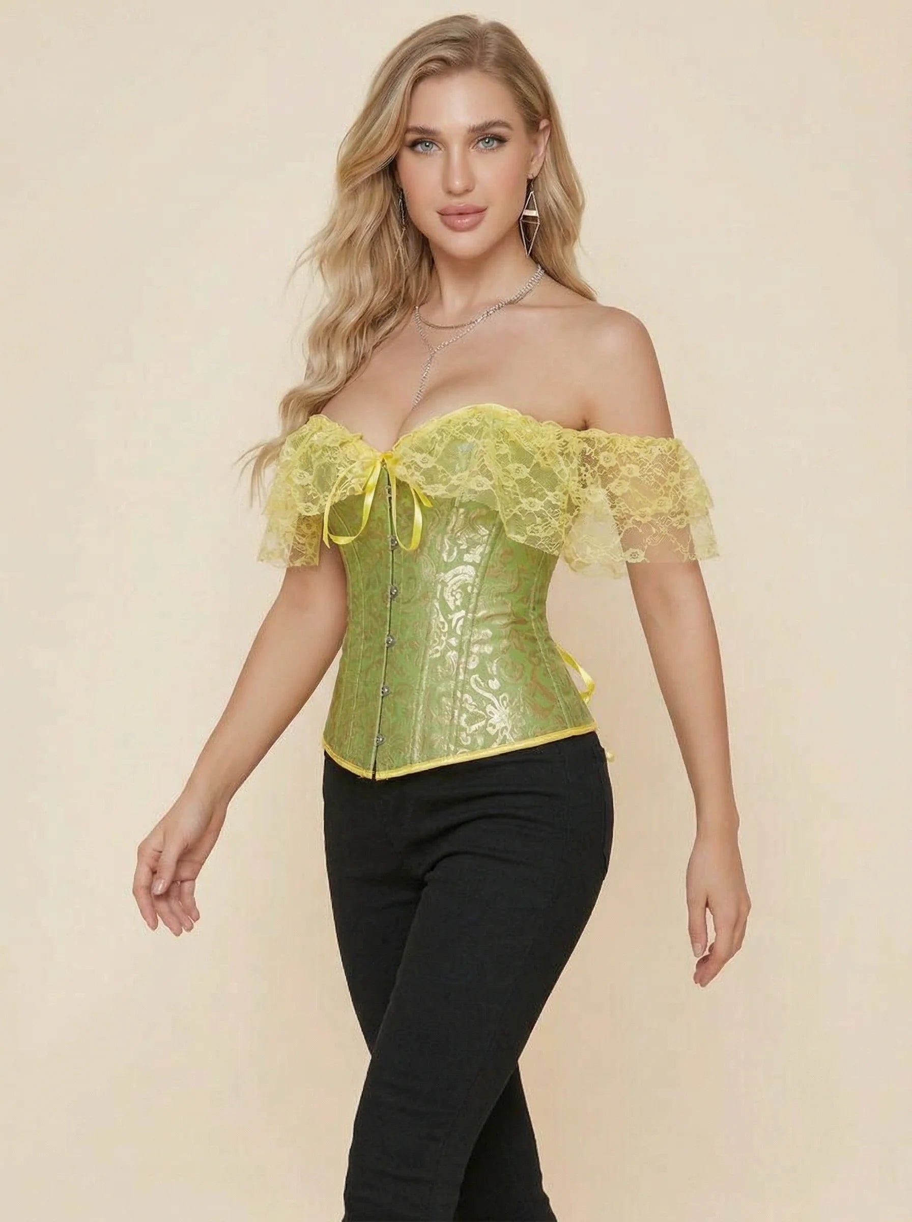 Corset Vert Femme - Vue mouvement (petite)