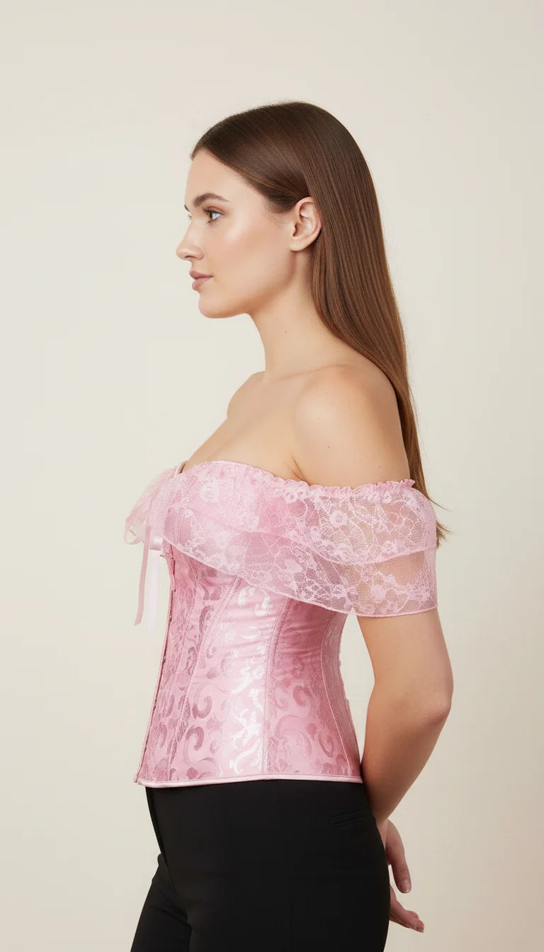 Corset Dentelle Rose