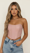 Corset élégant Rose en Cuir