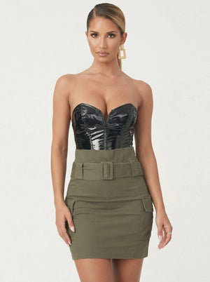 Corset en Cuir Noir - Vue principale (moyenne)