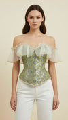 Corset Épaules Dénudées Vert Céladon