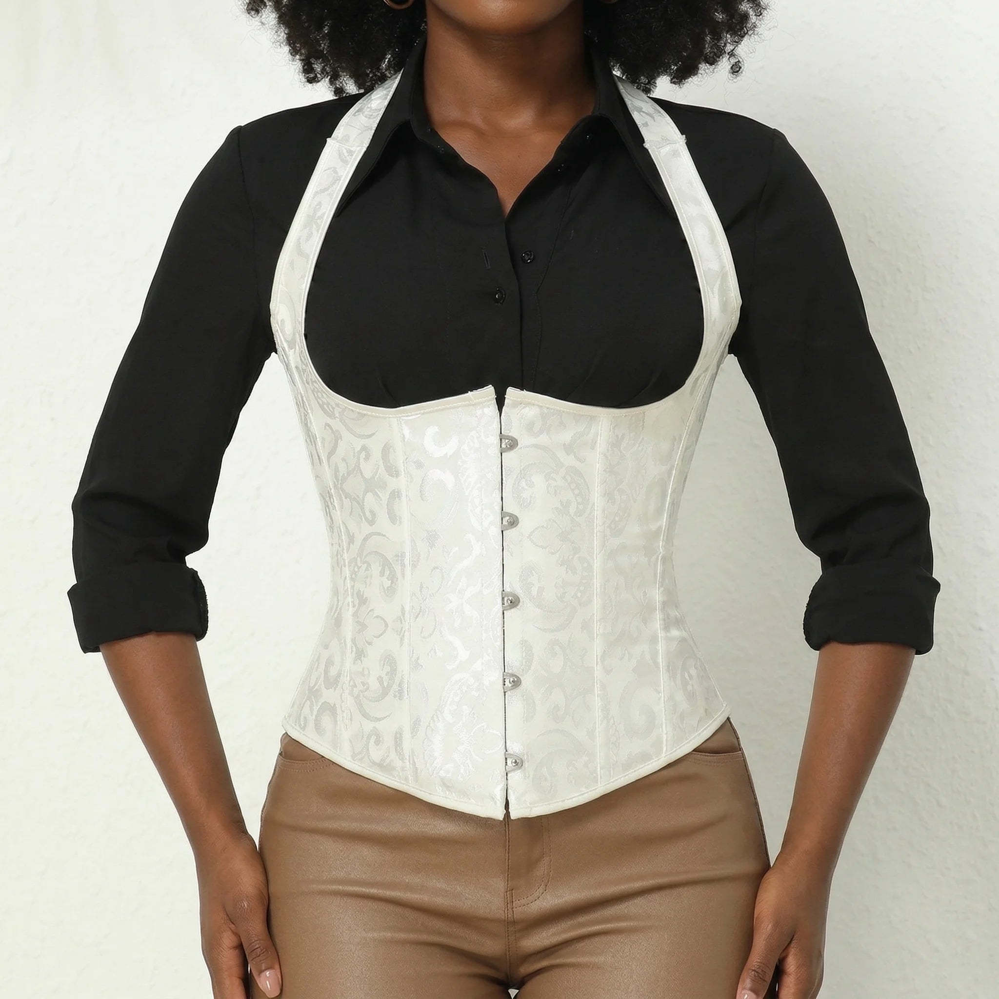 Corset Femme Avec Bretelles - Vue face (curvy)