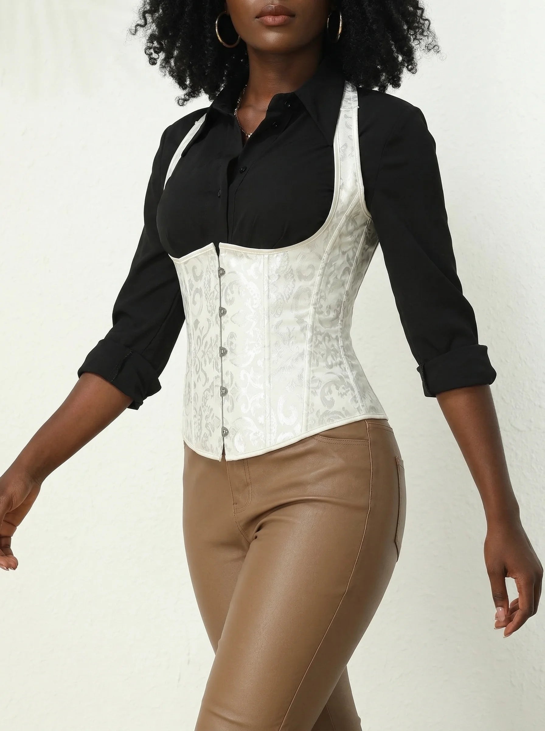 Corset Femme Avec Bretelles - Vue mouvement (curvy)