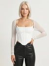 Corset Femme En Maille Blanche