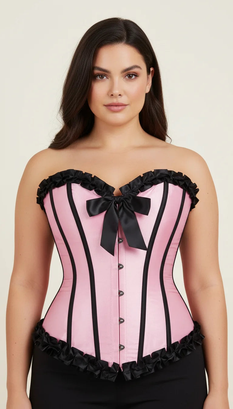 Corset Fushia Et Noir - Vue principale