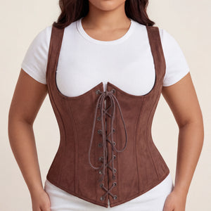 Corset Gothique à Bretelles - Vue face (curvy)