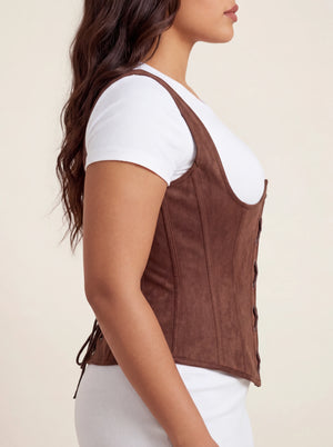 Corset Gothique à Bretelles - Vue profil (curvy)