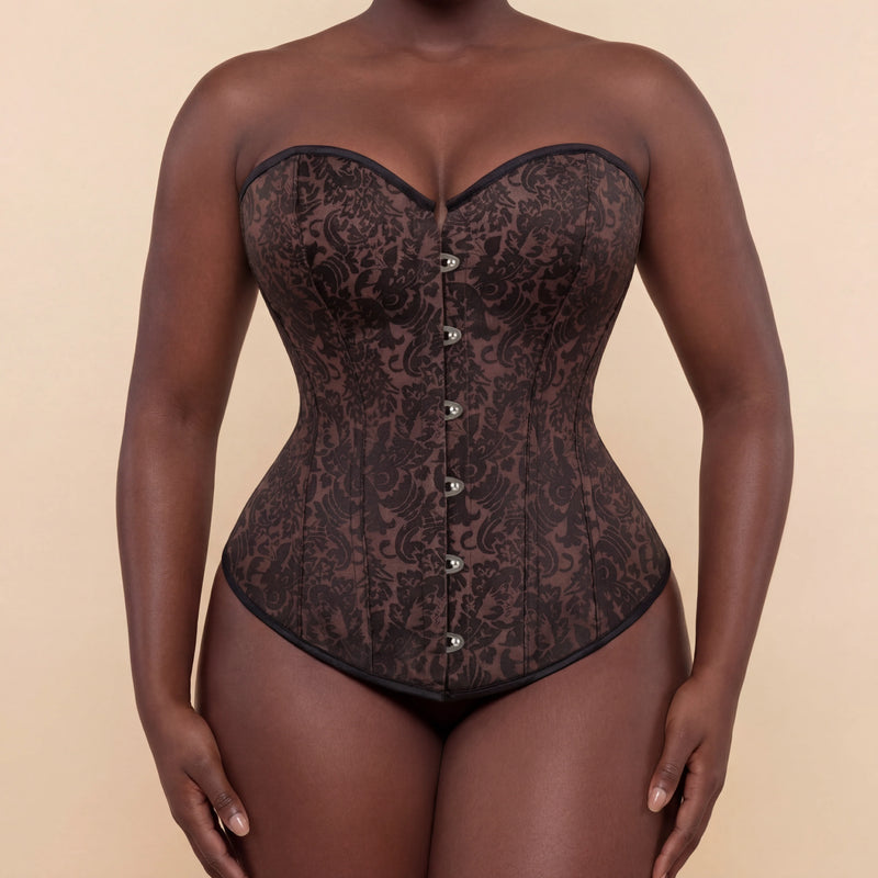 Corset Steampunk Gothique - Vue face (curvy)
