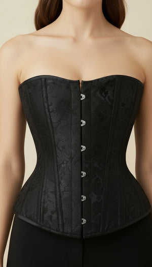 Corset Jarretière Noir - Vue face