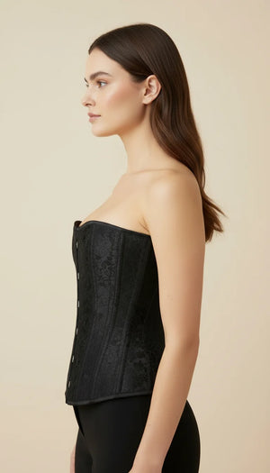 Corset Jarretière Noir - Vue profil