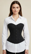 Corset Noir à Rayures Fines