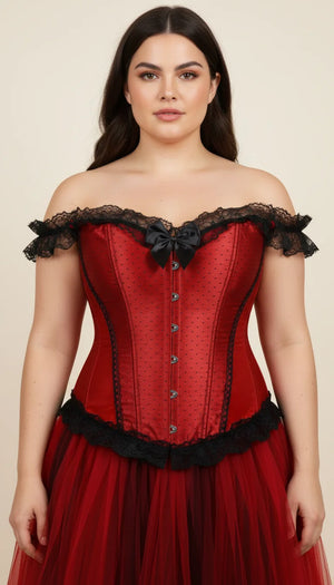 Corset Jupe Rouge Élégant
