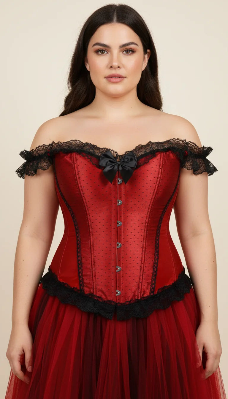 Corset Jupe Rouge Élégant