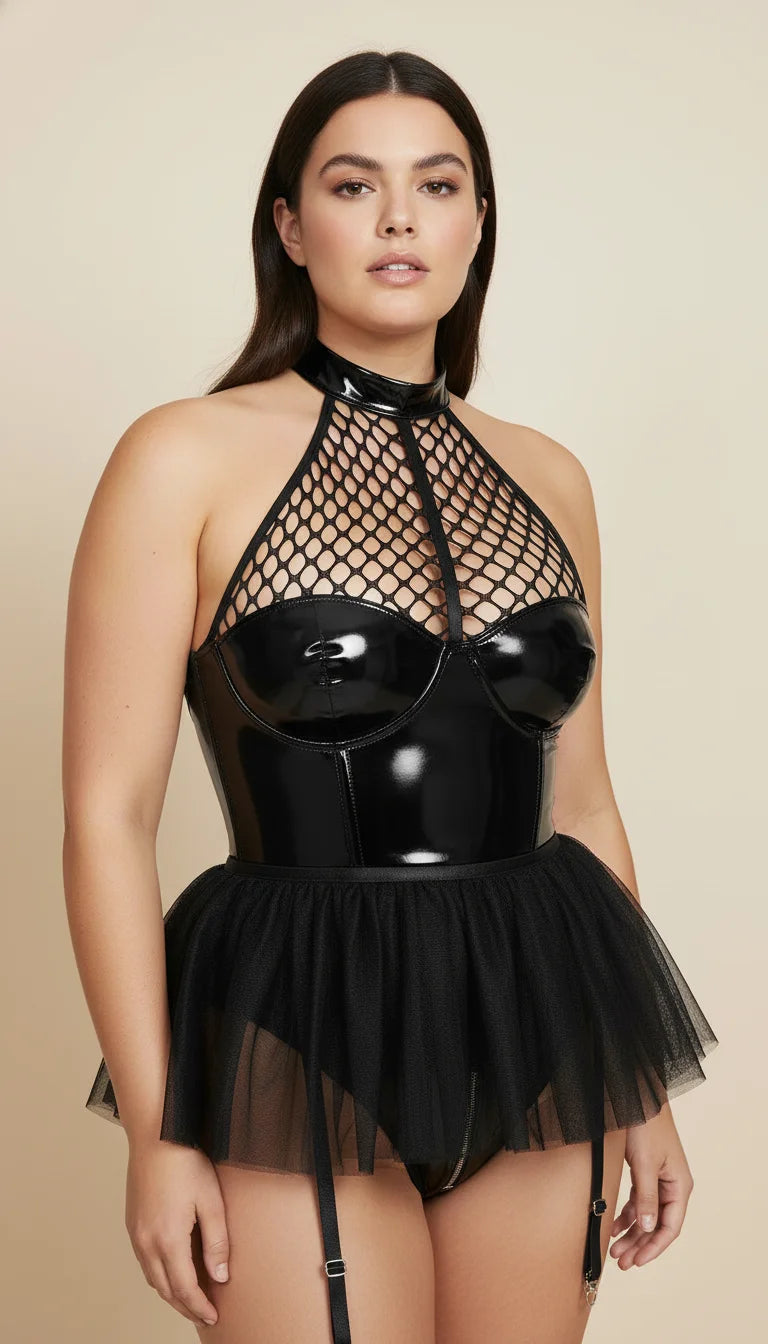 Corset simili-cuir Femme