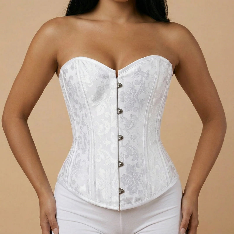 Corset Blanc Mariage Grande Taille - Vue face (petite)