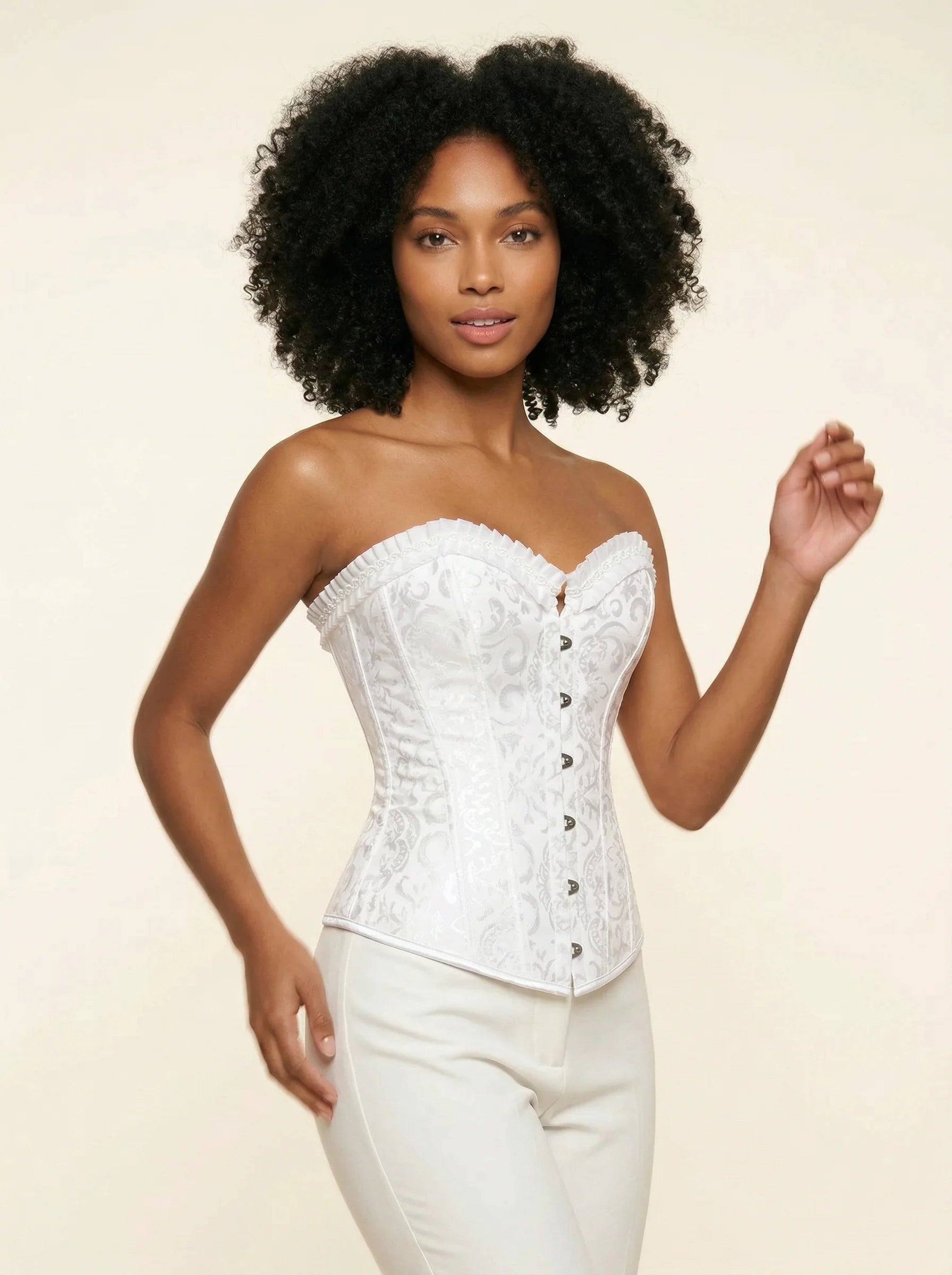 Corset Femme Blanc Mariage - Vue mouvement (petite)