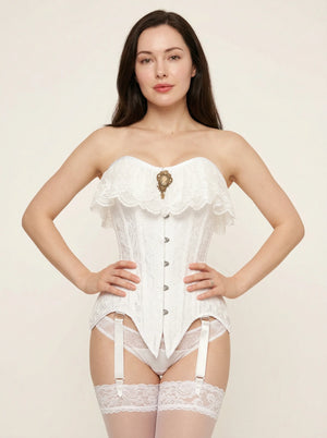 Corset Femme Dentelle Blanc - Vue principale (curvy)