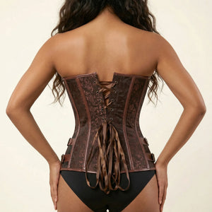 Corset Cuir Grande Taille Femme - Vue dos (petite)