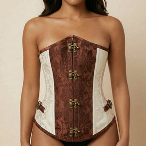Corset Marron Steampunk - Vue face (petite)