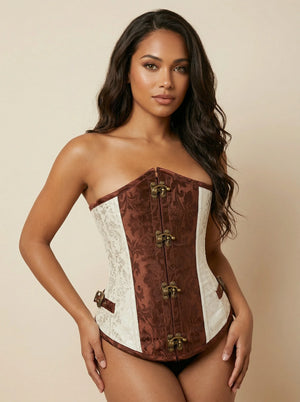Corset Marron Steampunk - Vue principale (petite)