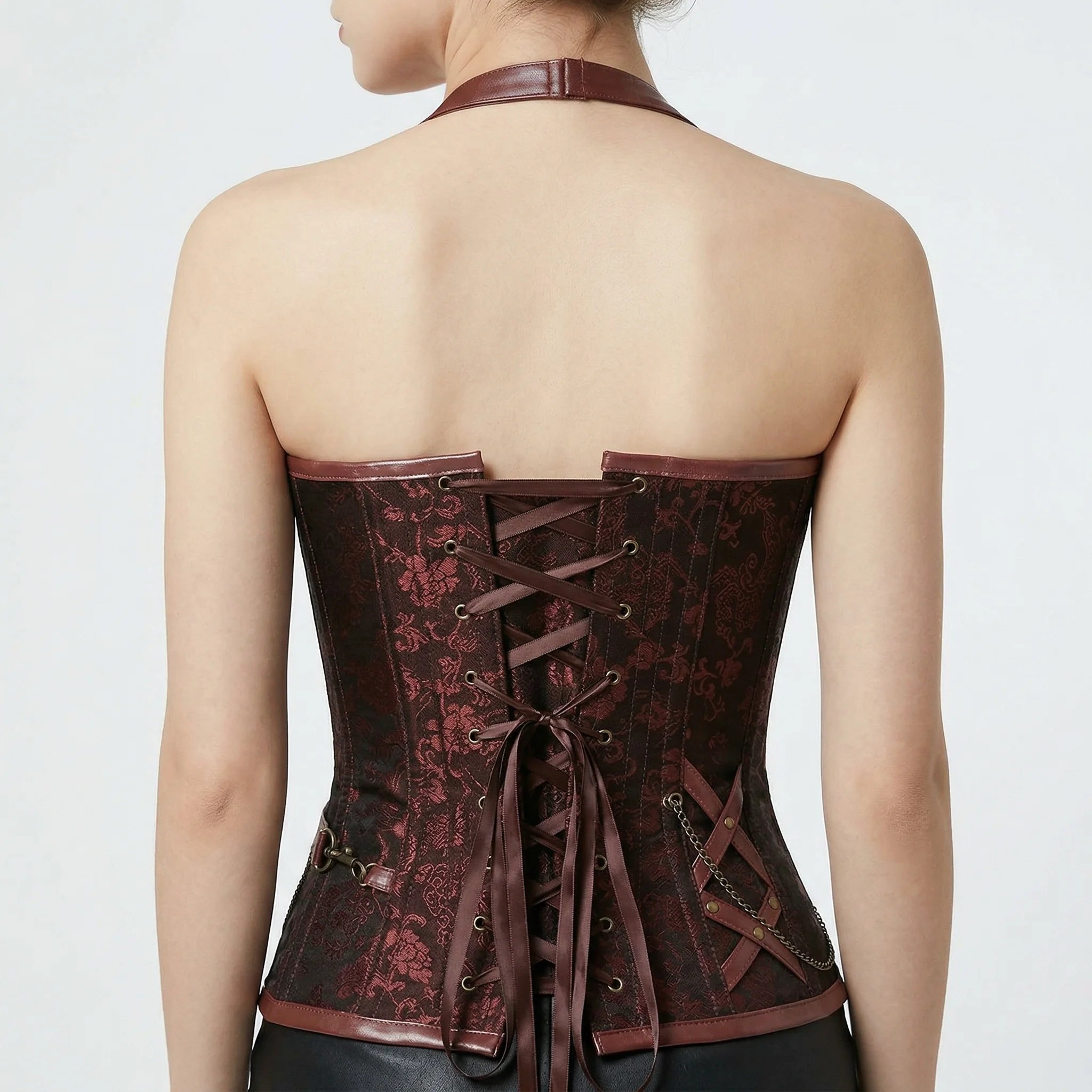 Corset Marron Pirate - Vue dos (petite)