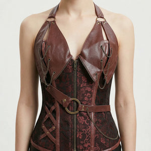 Corset Marron Pirate - Vue face (petite)