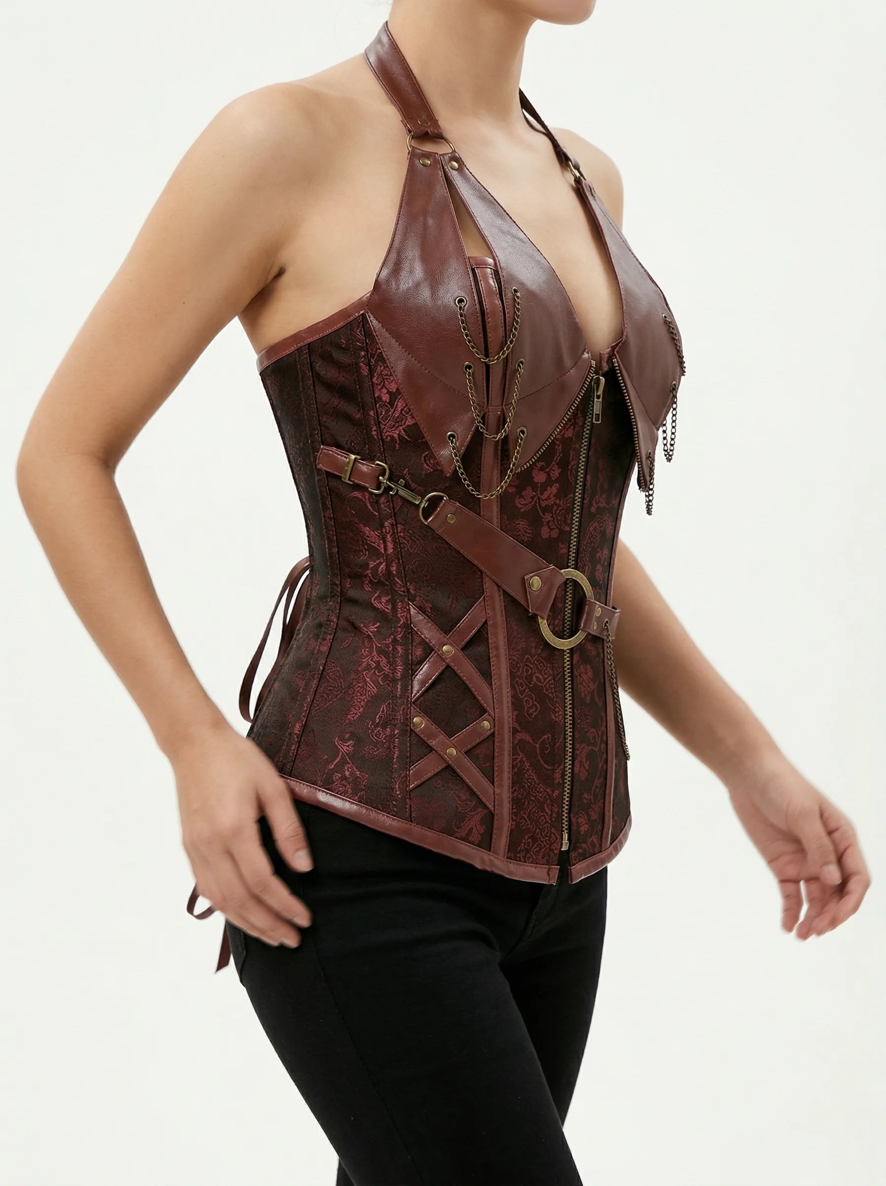 Corset Marron Pirate - Vue mouvement (petite)