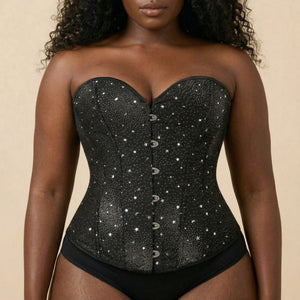Corset Blanc et Noir - Vue face (plus-size)