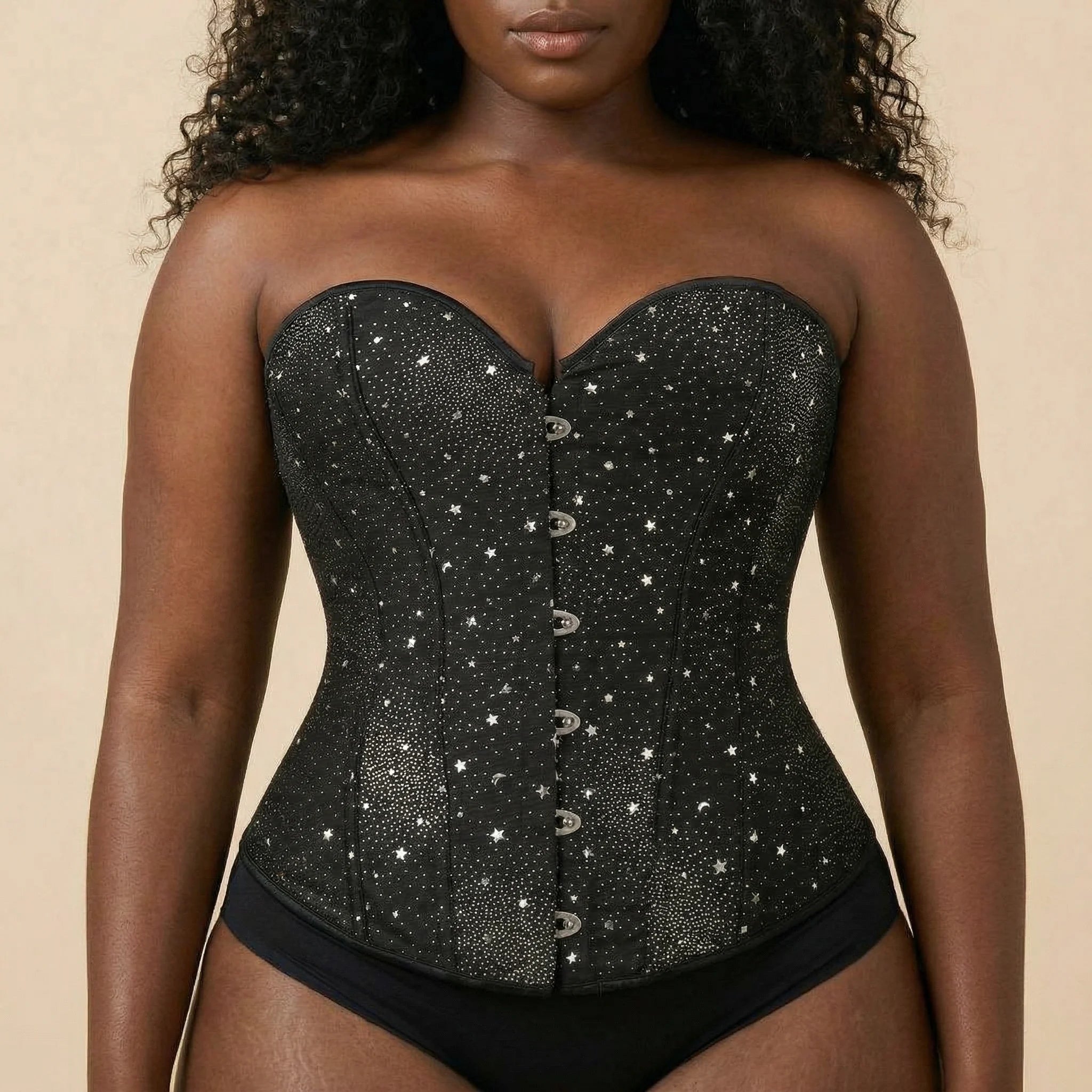Corset Blanc et Noir - Vue face (plus-size)