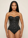 Corset Bustier Femme Satin Noir