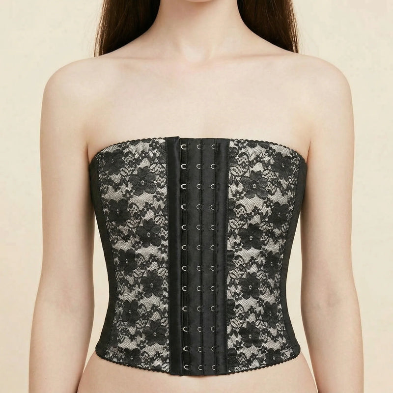 Corset Court en Dentelle - Vue face (petite)