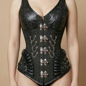 Corset Cuir Pour Femme - Vue face (moyenne)