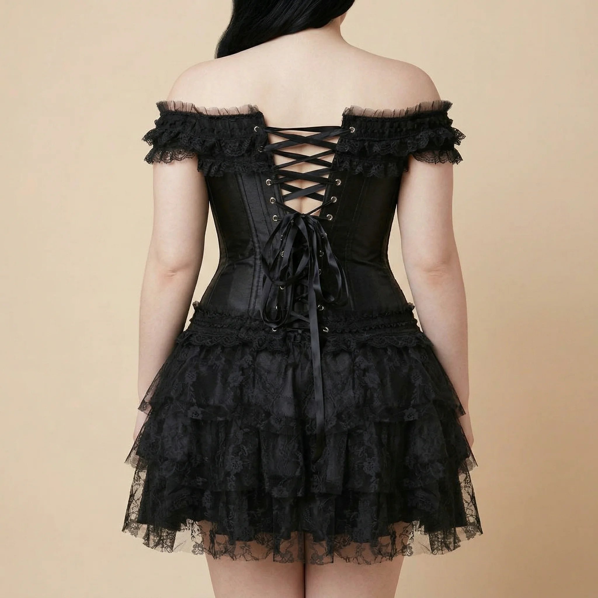 Corset Dentelle Tulle - Vue dos (plus-size)