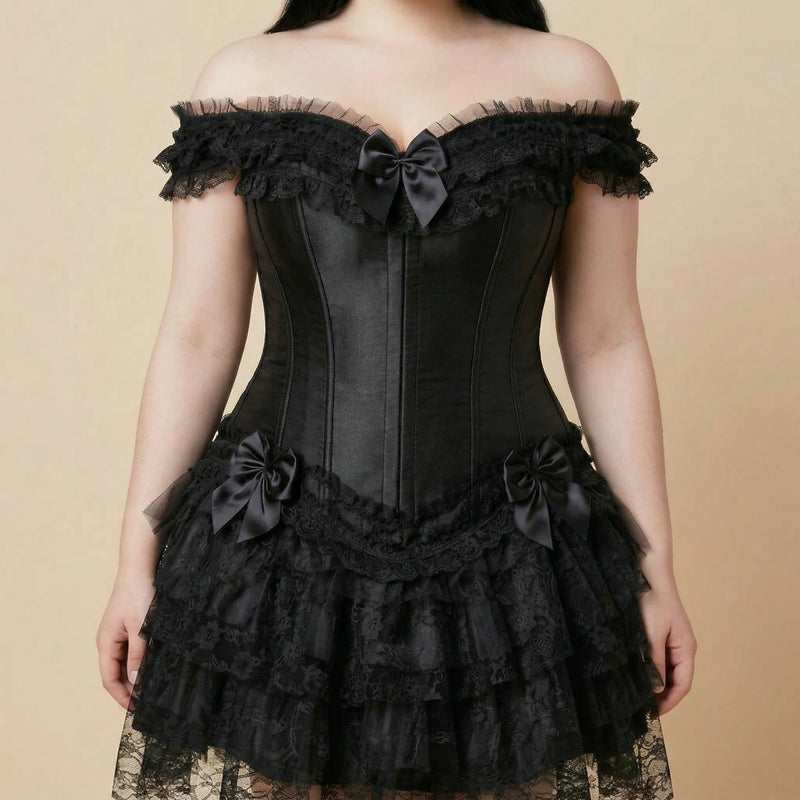Corset Dentelle Tulle - Vue face (plus-size)