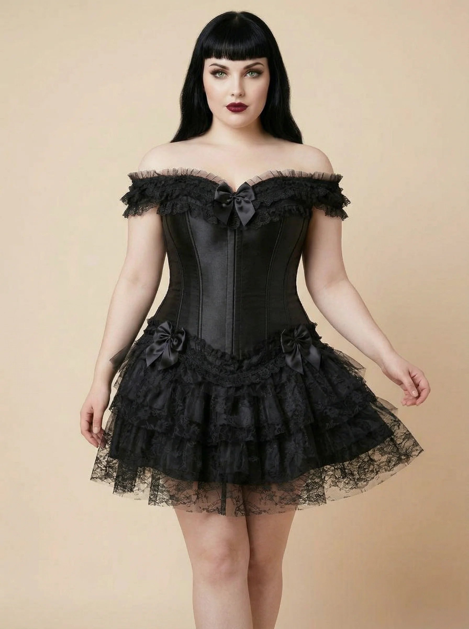 Corset Dentelle Tulle - Vue mouvement (plus-size)