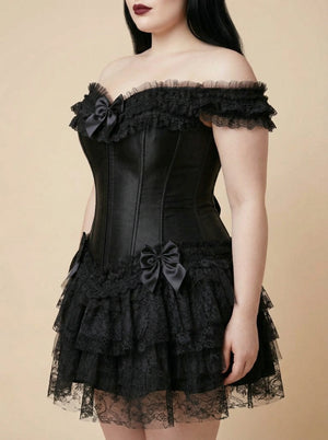 Corset Dentelle Tulle - Vue profil (plus-size)