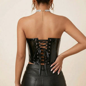 Corset En Cuir Femme - Vue dos (moyenne)