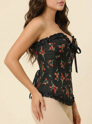 Corset Femme à Fleurs - Vue profil (petite)