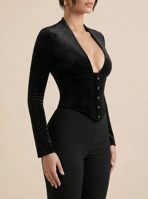 Corset Femme Chemisier - Vue profil (curvy)