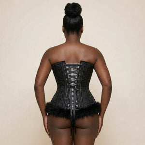 Corset Femme Noir Mariage - Vue dos (curvy)