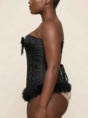 Corset Femme Noir Mariage - Vue profil (curvy)
