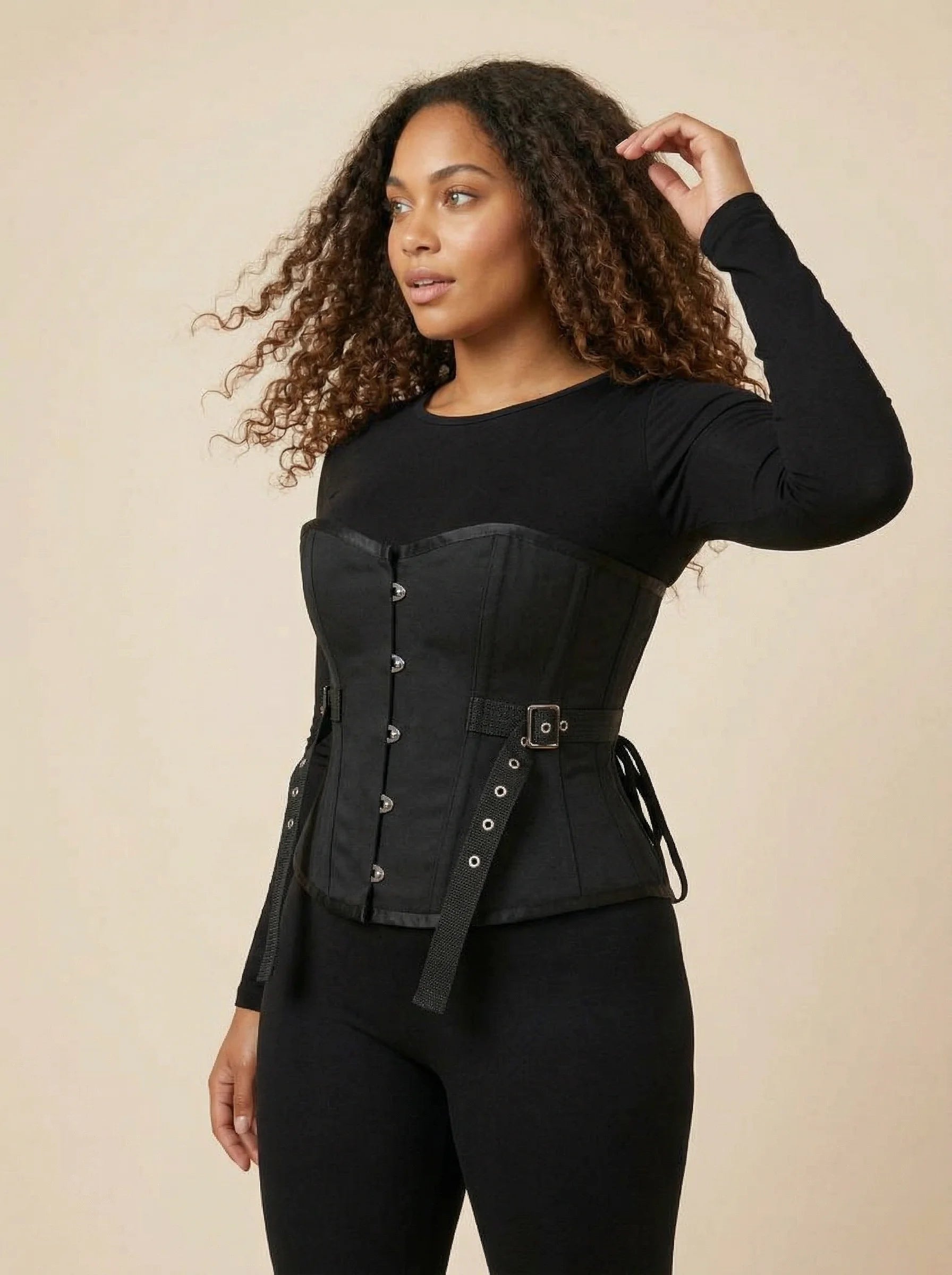 Corset Fitness Femme - Vue mouvement (curvy)