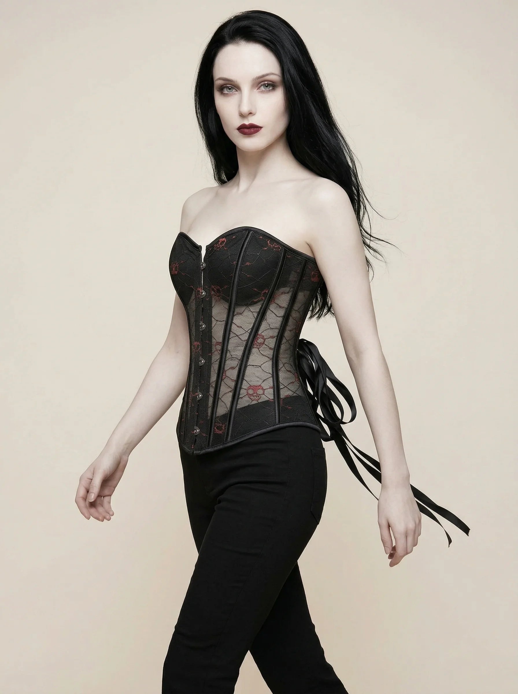 Corset Gothique Dentelle - Vue mouvement (petite)